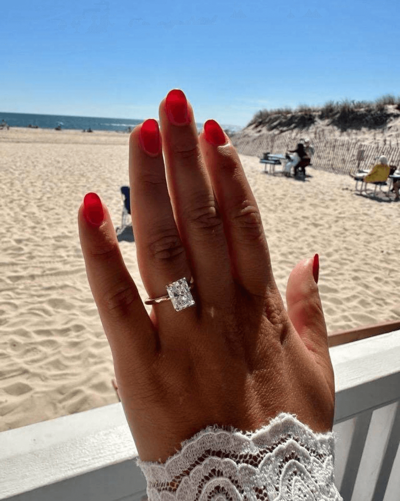 large emerald engagement ring
