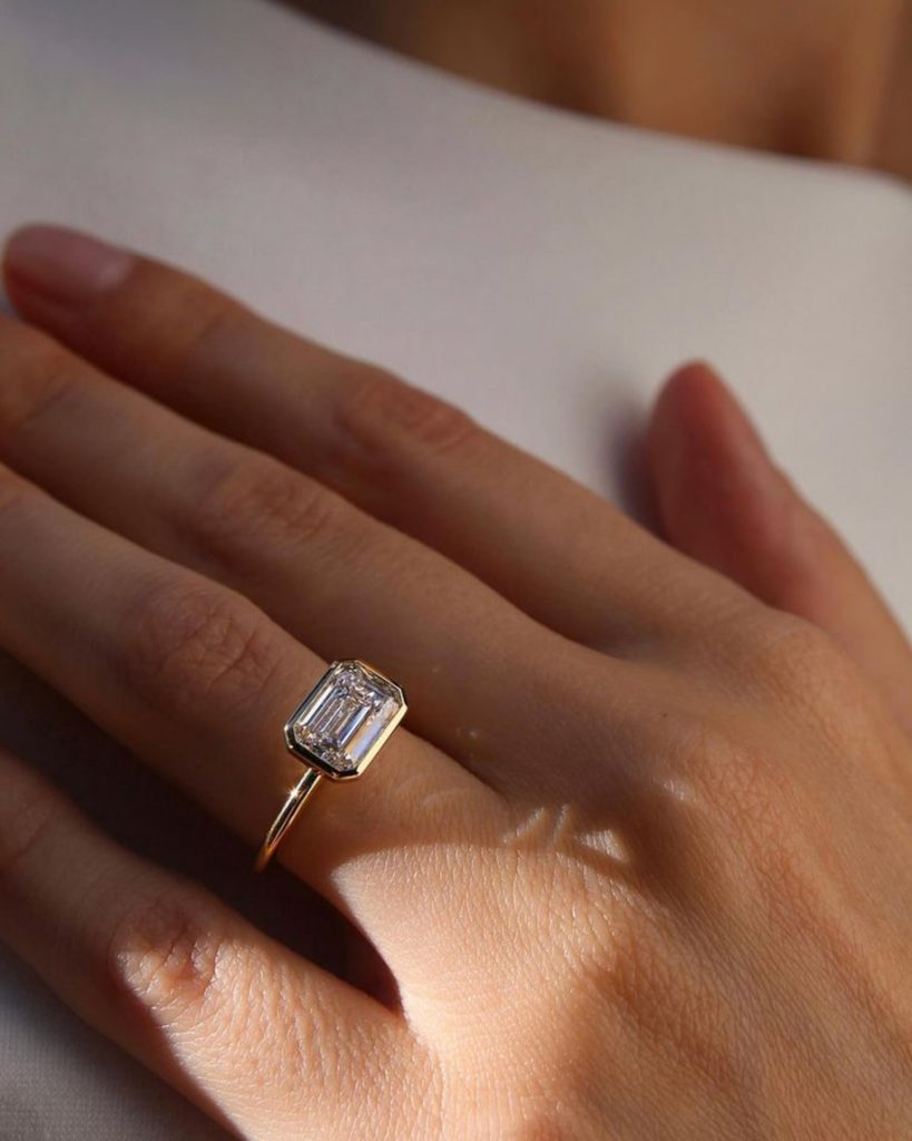 east west engagement rings