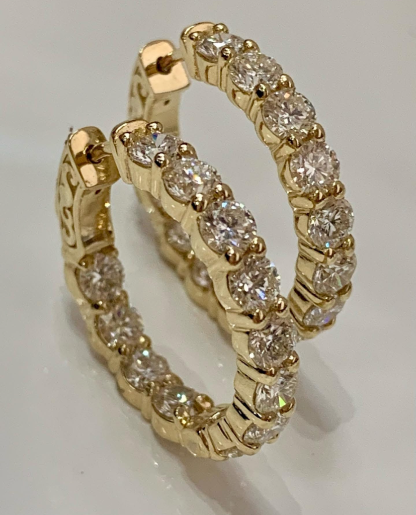 gold diamond hoops