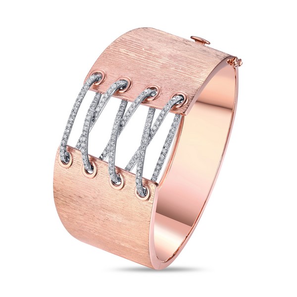 Lūvente 14kt Rose Gold Corset Cuff Bracelet