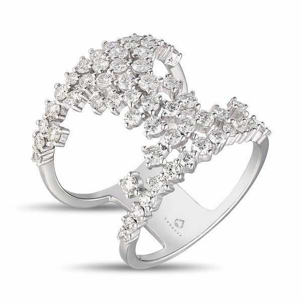 Lūvente 14kt White Gold Prong Set Diamond Ring