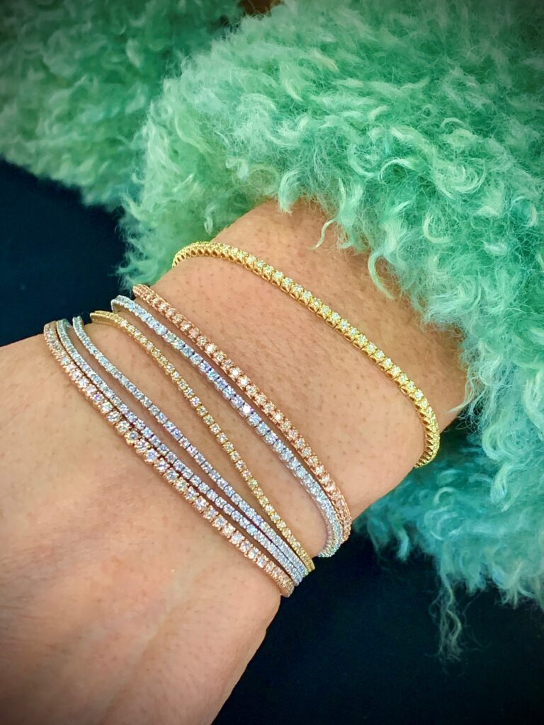 stackable diamond micro tennis bracelets