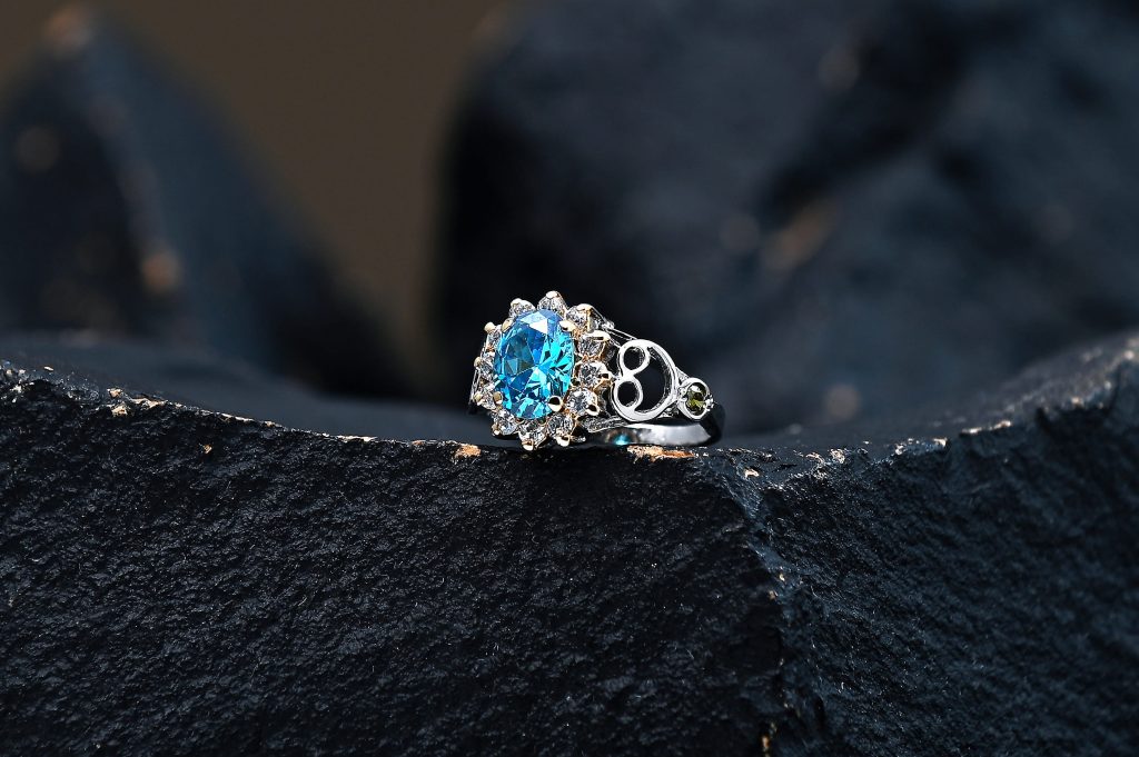 Blue topaz silver ring